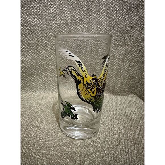 Vintage Hazel Atlas Wild Fowl Quail Bird Glass Tumbler 5” Retro MCM - Picture 1 of 8